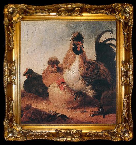 framed  CUYP, Aelbert Rooster and Hens dfg, ta009-2